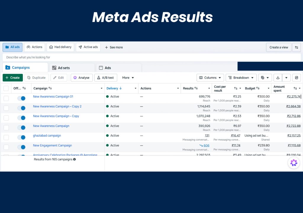 meta ads results